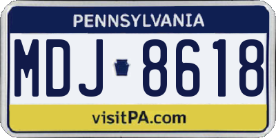 PA license plate MDJ8618