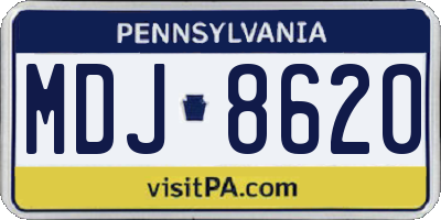 PA license plate MDJ8620