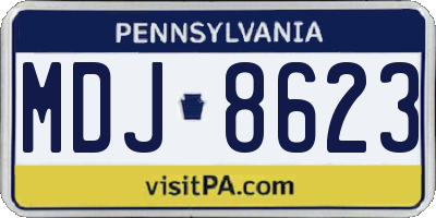PA license plate MDJ8623