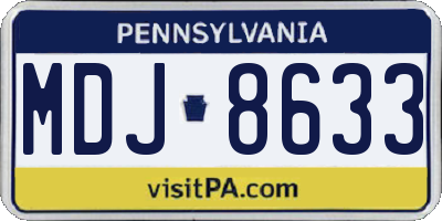 PA license plate MDJ8633