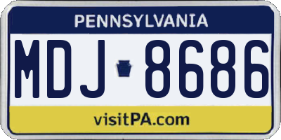 PA license plate MDJ8686