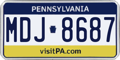 PA license plate MDJ8687