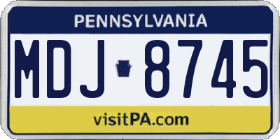 PA license plate MDJ8745