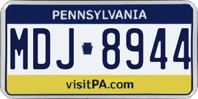 PA license plate MDJ8944