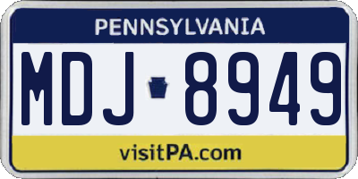 PA license plate MDJ8949