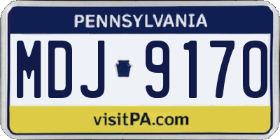 PA license plate MDJ9170