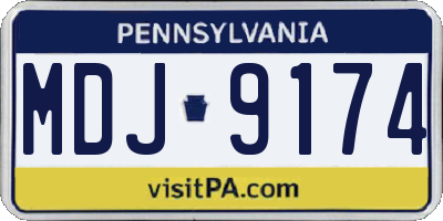 PA license plate MDJ9174