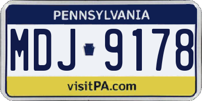 PA license plate MDJ9178