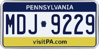 PA license plate MDJ9229