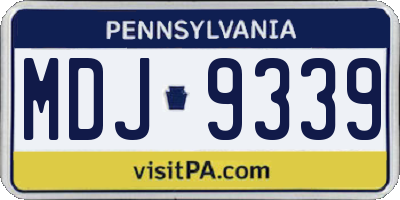 PA license plate MDJ9339
