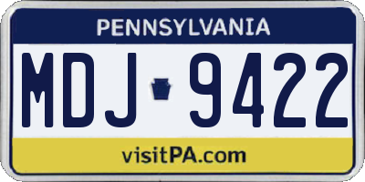 PA license plate MDJ9422