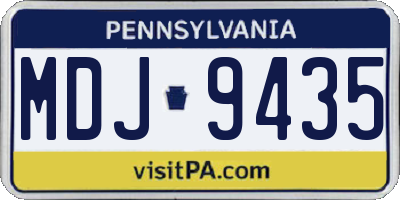 PA license plate MDJ9435