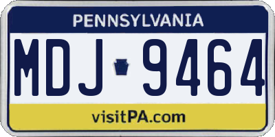 PA license plate MDJ9464