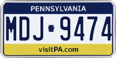 PA license plate MDJ9474