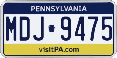 PA license plate MDJ9475