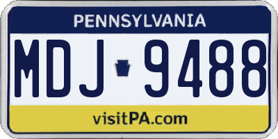 PA license plate MDJ9488