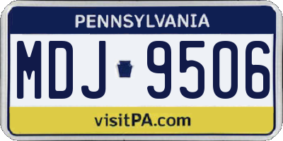 PA license plate MDJ9506