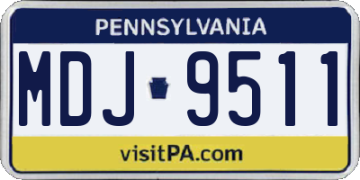 PA license plate MDJ9511