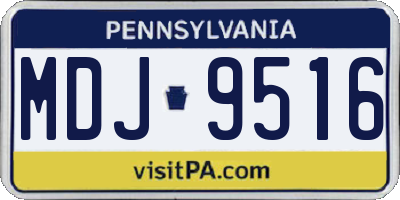 PA license plate MDJ9516