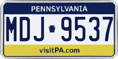 PA license plate MDJ9537