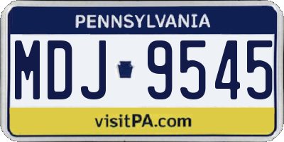 PA license plate MDJ9545