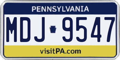 PA license plate MDJ9547
