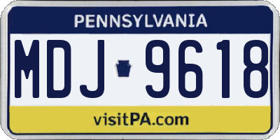 PA license plate MDJ9618