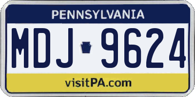 PA license plate MDJ9624