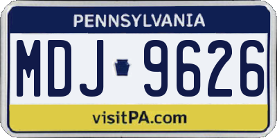 PA license plate MDJ9626