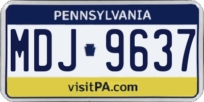 PA license plate MDJ9637