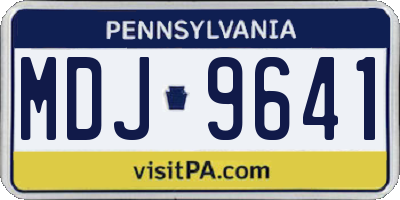 PA license plate MDJ9641