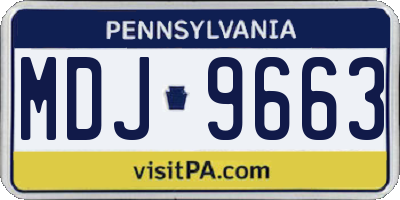 PA license plate MDJ9663