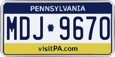 PA license plate MDJ9670