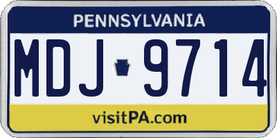 PA license plate MDJ9714