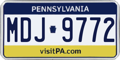PA license plate MDJ9772