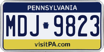 PA license plate MDJ9823