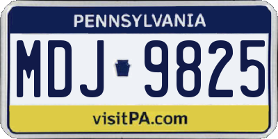 PA license plate MDJ9825