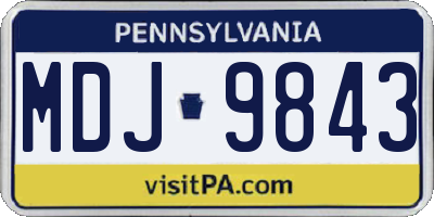 PA license plate MDJ9843