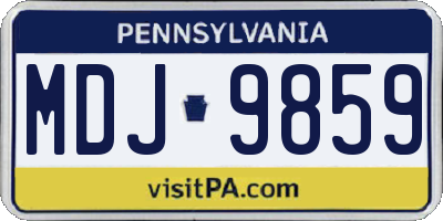 PA license plate MDJ9859