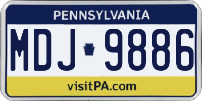 PA license plate MDJ9886