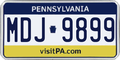 PA license plate MDJ9899