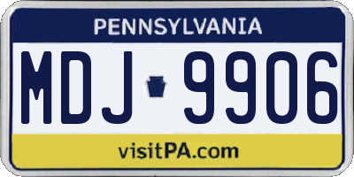 PA license plate MDJ9906