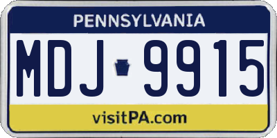 PA license plate MDJ9915