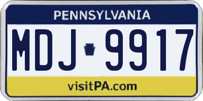 PA license plate MDJ9917