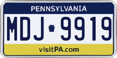 PA license plate MDJ9919