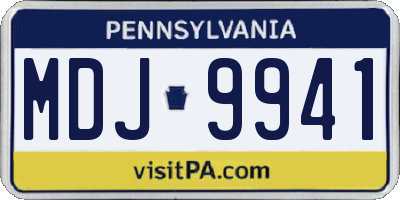 PA license plate MDJ9941