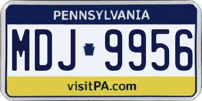 PA license plate MDJ9956