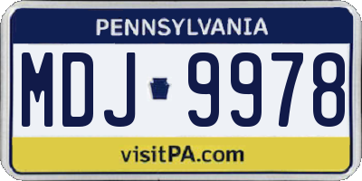 PA license plate MDJ9978