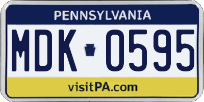 PA license plate MDK0595