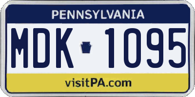 PA license plate MDK1095